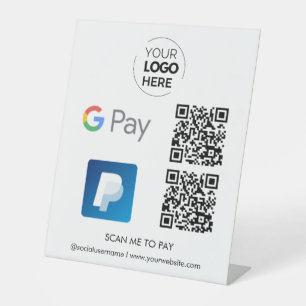 Paypal Google Pay QR Code Payment   Scan to Pay Pedestal Sign