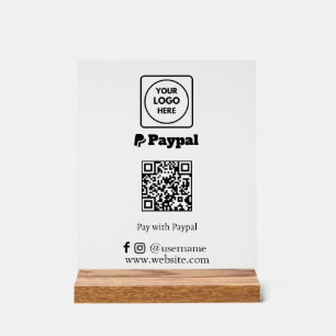 PayPal QR Code   Custom Scan-to-Pay Business Logo Acrylic Sign