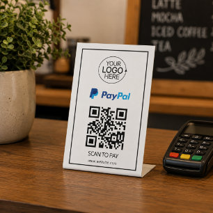 PayPal QR Code Payment Add Logo Contactless  Pedestal Sign