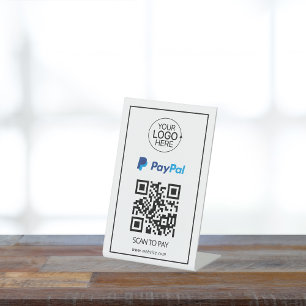 PayPal QR Code Payment Add Logo Contactless  Pedestal Sign