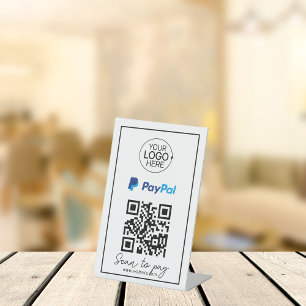 PayPal QR Code Payment Add Logo Contactless Script Pedestal Sign