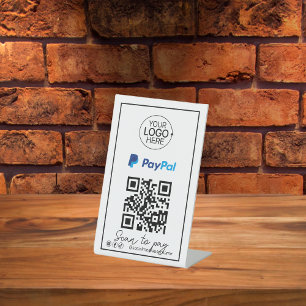PayPal QR Code Payment Logo Script Social Media Pedestal Sign