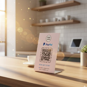 Paypal QR Code Payment Scan to Pay Business Logo Pedestal Sign
