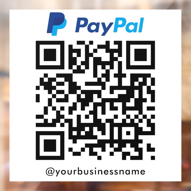 Paypal QR Code Payment Scan to Pay White Window Cling (Sheet 2)