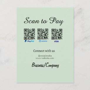 paypal venmo visa card scan to pay QR social media