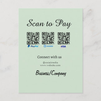paypal venmo visa card scan to pay QR social media