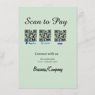 paypal venmo visa card scan to pay QR social media