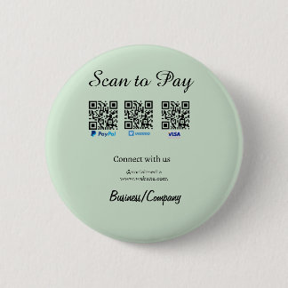 paypal venmo visa card scan to pay QR social media 6 Cm Round Badge
