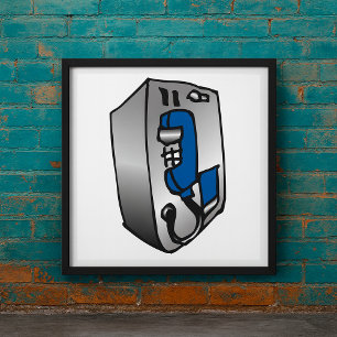 Payphone Blue Telephone Poster