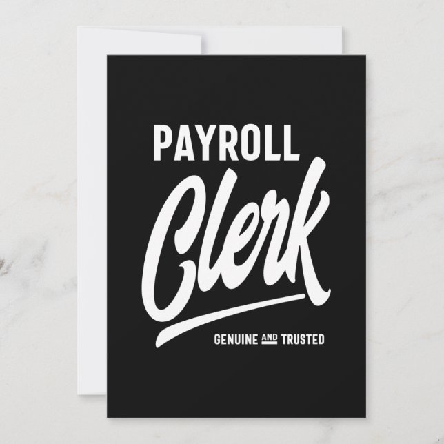 Payroll Clerk Job Title Gift Thank You Card (Front)