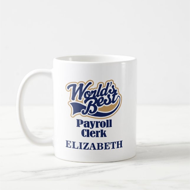Payroll Clerk Personalised Mug Gift (Left)