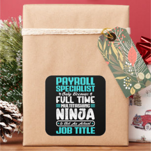 Payroll Specialist Job Title Profession Skills Square Sticker