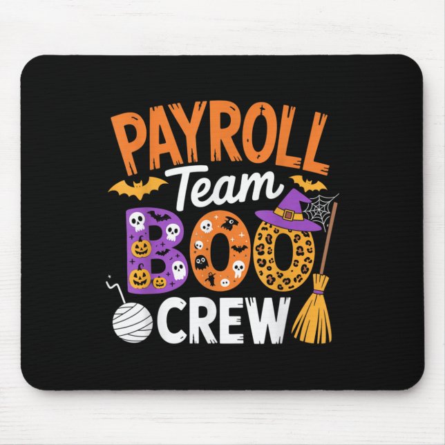 Payroll Team Boo Crew Halloween Matching Soky Outf Mouse Mat (Front)