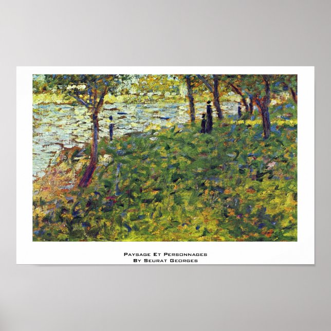 Paysage Et Personnages By Seurat Georges Poster (Front)