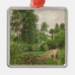 Paysage, temps gris a Eragny Metal Tree Decoration