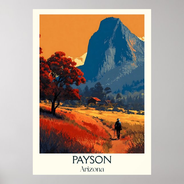 Payson Arizona Retro Travel Poster | Vintage Mogol (Front)