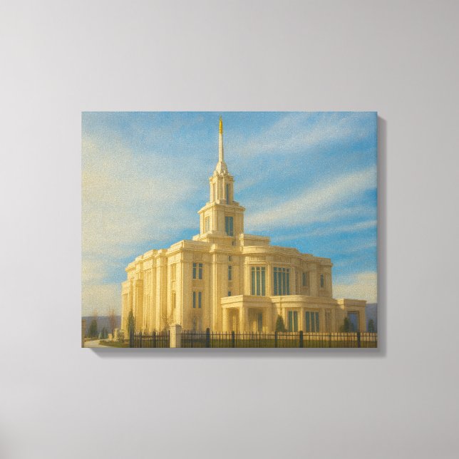 Payson Utah Temple Painting™ LDS Wall Art Canvas (Front)