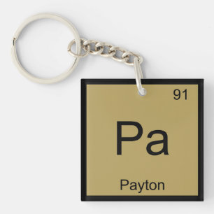 Payton Name Chemistry Element Periodic Table Key Ring