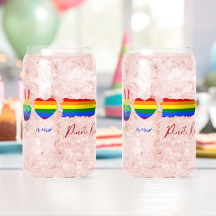 Paz Amor Puerto Rico  Can Glass