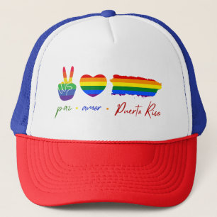 Paz Amor Puerto Rico Trucker Hat