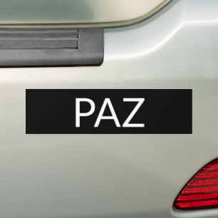 Paz black white Spanish peace simple minimalist Bumper Sticker