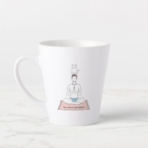 Paz Interior, Gato Exterior Latte Mug
