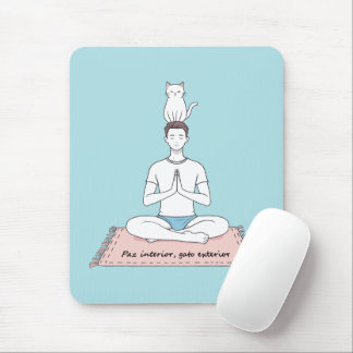 Paz Interior, Gato Exterior Mouse Mat