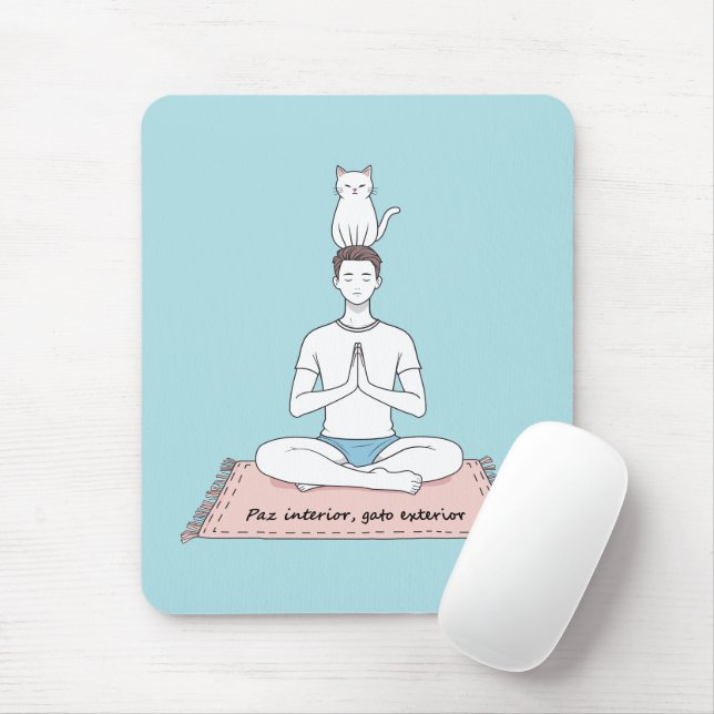 Paz Interior, Gato Exterior Mouse Mat (With Mouse)