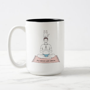 Paz Interior, Gato Exterior Two-Tone Coffee Mug