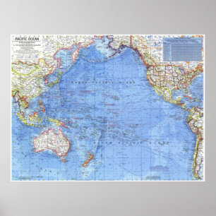 " Pazifik: 1969/heute - Detaillierte Pazifikkarte  Poster