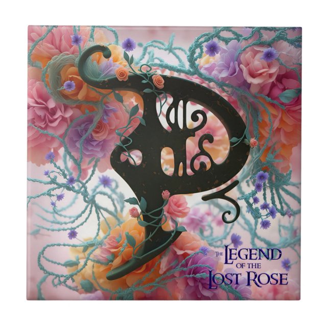 Pazzaria “P” Floral Monogram Tile (Front)