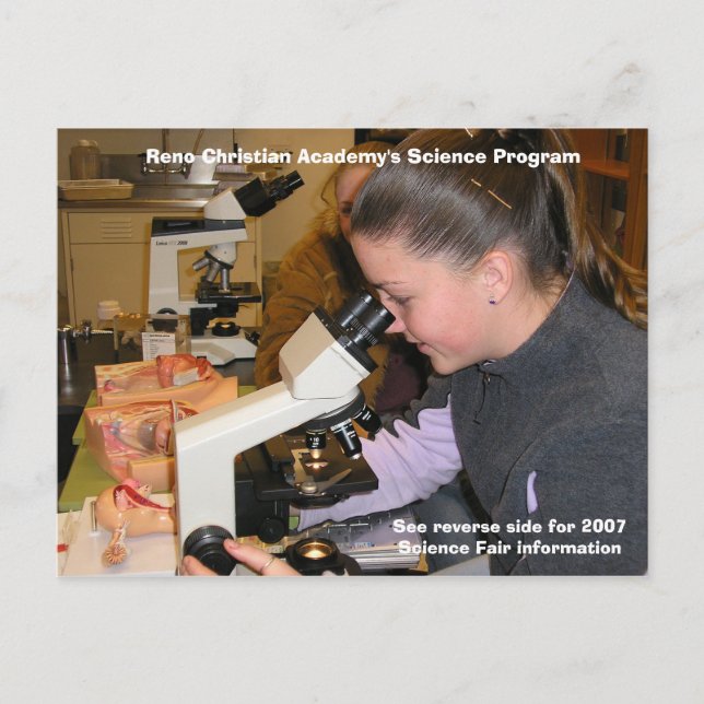 PB170325, Reno Christian Academy's Science Prog... Announcement Postcard (Front)