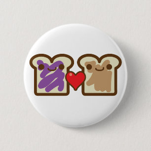 pb and j 6 cm round badge