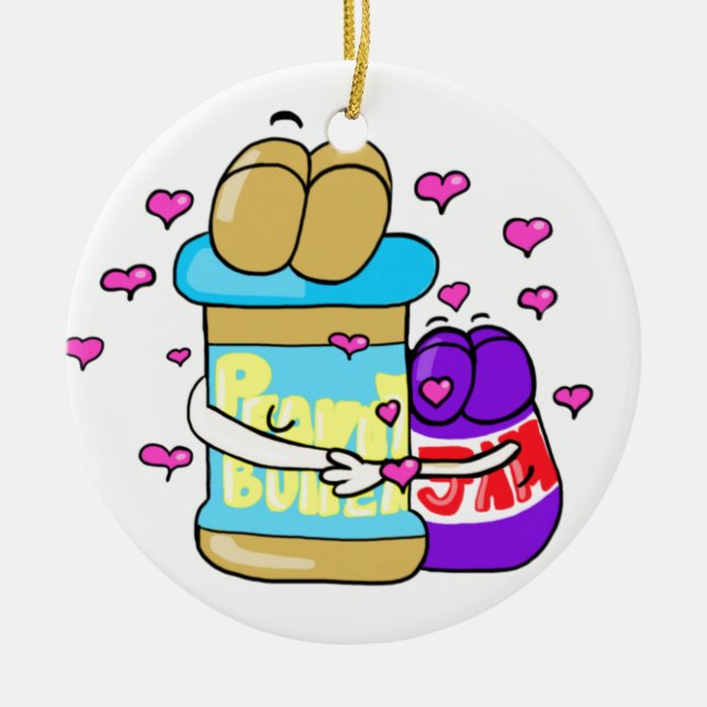 Pb&j Bestfreinds graphic Ceramic Tree Decoration (Front)