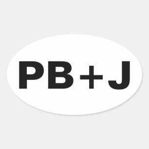 PB+J OVAL STICKER