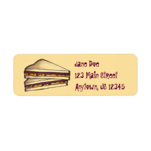 PB&J Peanut Butter and Jelly Sandwich Lunch Labels
