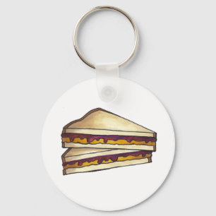 PB&J Peanut Butter Jelly Sandwich Food Keychain