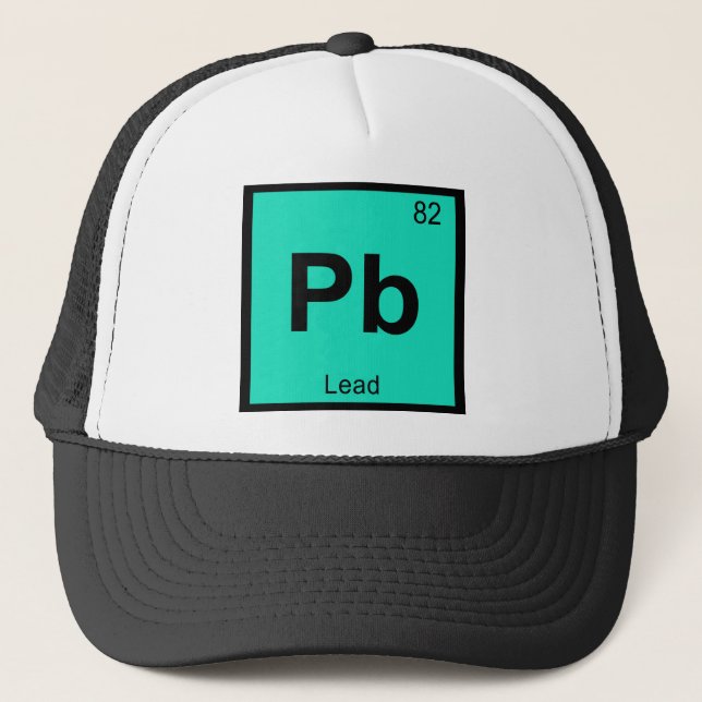 Pb - Lead Chemistry Periodic Table Symbol Element Trucker Hat (Front)