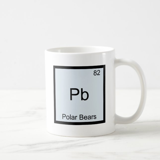 Pb - Polar Bears Funny Chemistry Element Symbol Coffee Mug (Right)