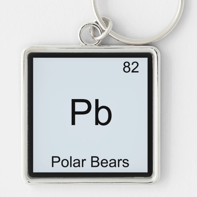 Pb - Polar Bears Funny Chemistry Element Symbol Key Ring (Front)