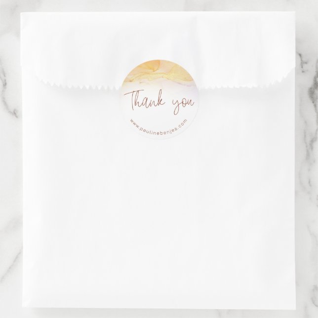 PB Thank you 2 Golden Classic Round Sticker (Bag)