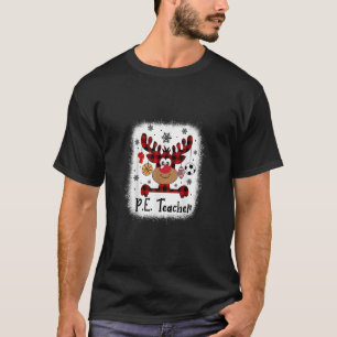 PbE7 PE Teacher Reindeer Christmas Merry Xmas PE T T-Shirt