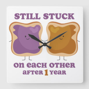 PBJ 1st Anniversary Square Wall Clock