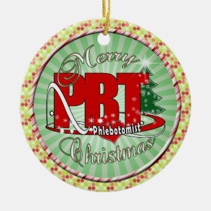 PBT CHRISTMAS PHLEBOTOMIST LABORATORY CERAMIC TREE DECORATION