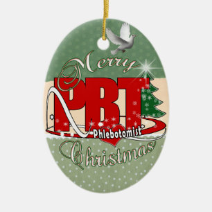 PBT CHRISTMAS PHLEBOTOMIST LABORATORY CERAMIC TREE DECORATION
