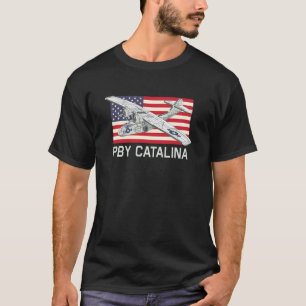 PBY Catalina American WW2 Flying Boat Diagram USA T-Shirt