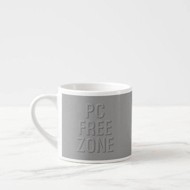 PC Free Zone grey espresso mug (Left)