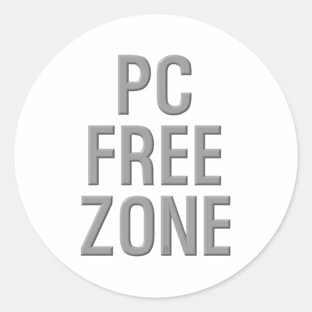 PC Free Zone round large stickers (Front)