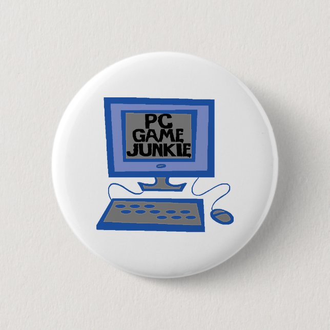 PC Game Junkie 6 Cm Round Badge (Front)