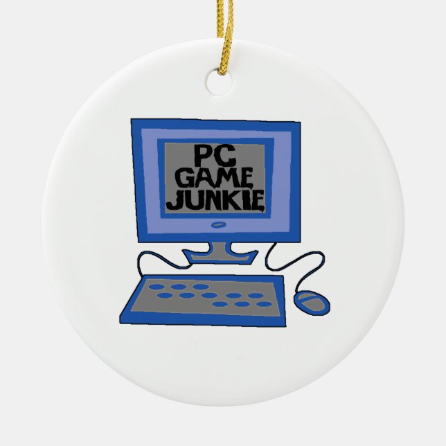 PC Game Junkie Ceramic Tree Decoration (Front)